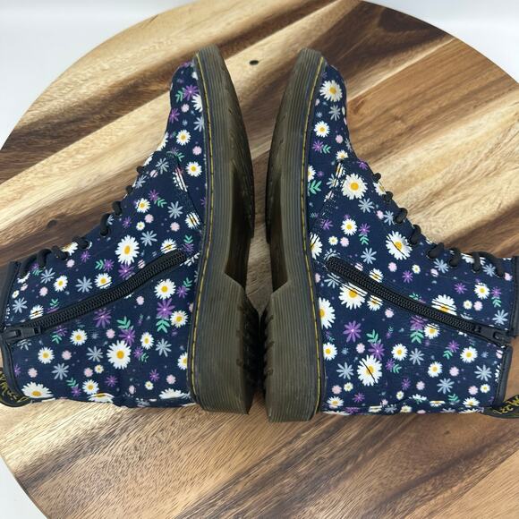 Dr Doc Martens Delaney 1460 Women’s Size 5 Canvas Floral Combat Side Zip Boots - Picture 6 of 8